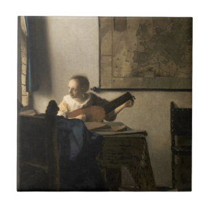 Johannes Vermeer - Young Woman with a Lute Tile