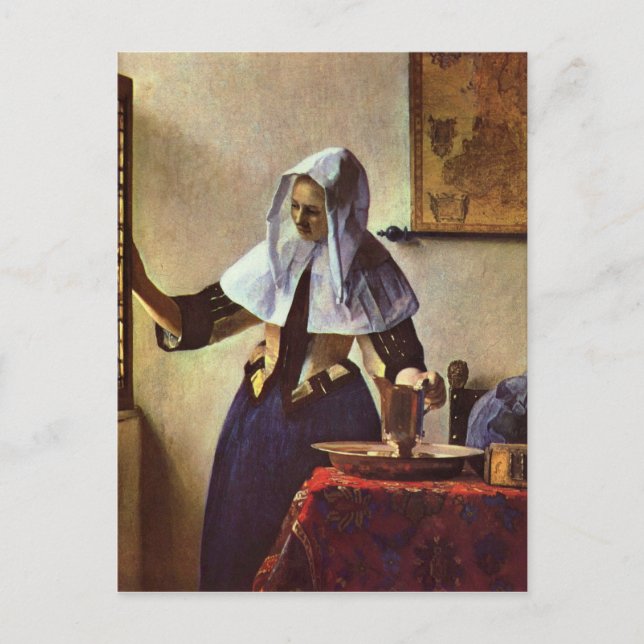Johannes Vermeer - Young woman with a water jug at Postcard (Front)