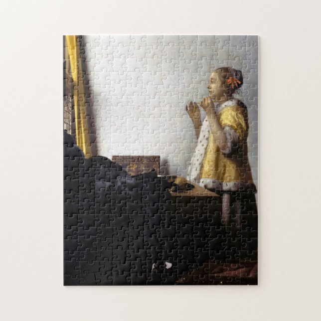 Johannes Vermeer - Young Woman with Pearl Necklace Jigsaw Puzzle (Vertical)