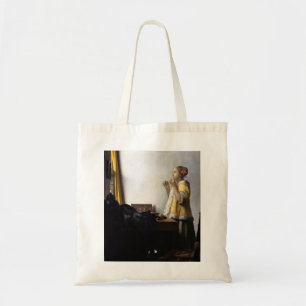 Johannes Vermeer - Young Woman with Pearl Necklace Tote Bag