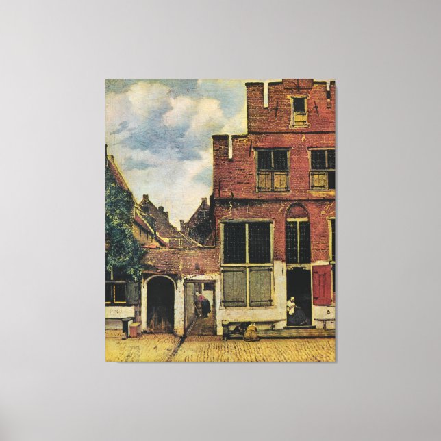 Johannes Vermeer's Street in Delft (circa 1660) Canvas Print (Front)