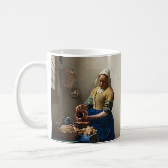 Johannes Vermeer's The Milkmaid Coffee Mug (Left)