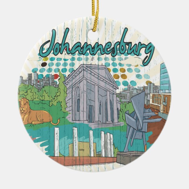 Johannesburg Ceramic Tree Decoration (Front)