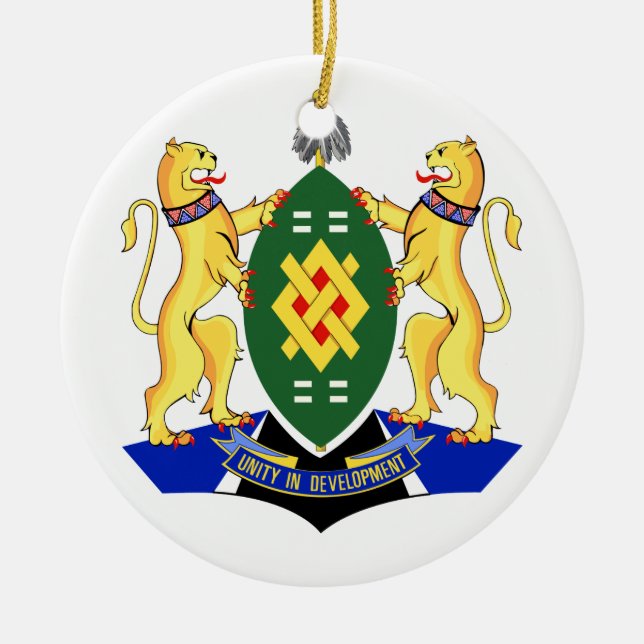 Johannesburg Coat of Arms Ceramic Tree Decoration (Front)