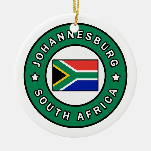 Johannesburg South Africa Ceramic Tree Decoration (Front)