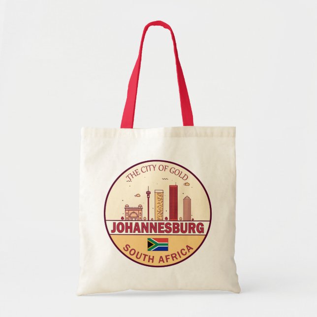 Johannesburg South Africa City Skyline Emblem Tote Bag (Front)
