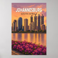 Johannesburg South Africa Illustration Travel Art 