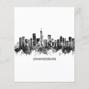 Johannesburg South Africa Skyline BW Flyer
