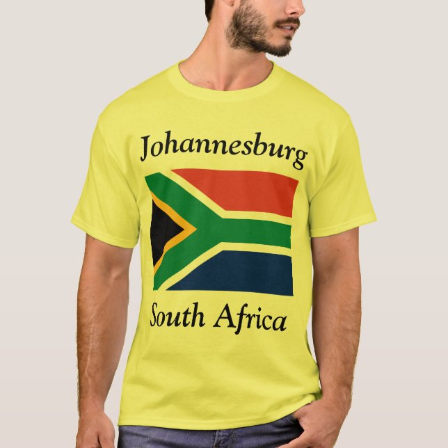 Johannesburg, South Africa with South African Flag T-Shirt (Front)