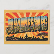 Johannesburg Urban Skyline Forest Vintage Travel 