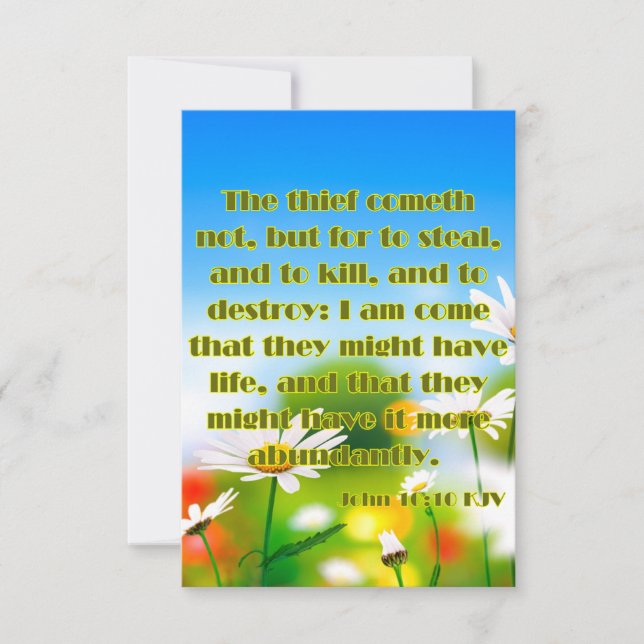 John 10:10 KJV Bible Scripture Pic Greeting Card (Front)