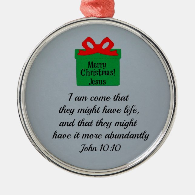 John 10:10 metal tree decoration (Front)