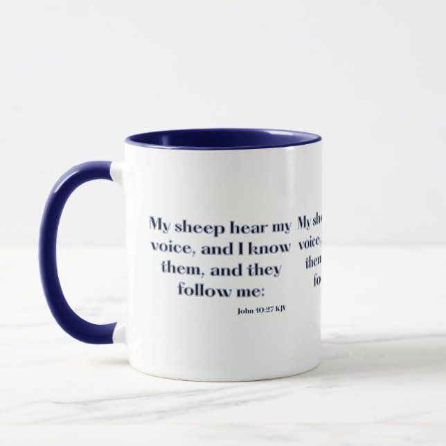 John 10:27 KJV Bible Scripture Two-Tone Mug (Left)