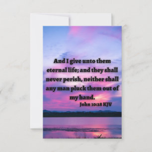 John 10:28 KJV Bible Verse Pic Flat Greeting Card
