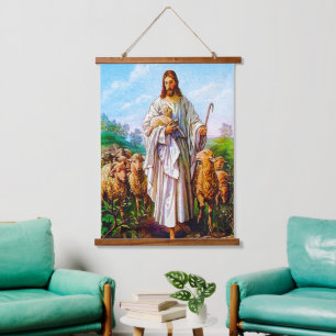 John 10:7-21 I Am the Good Shepherd  Hanging Tapestry