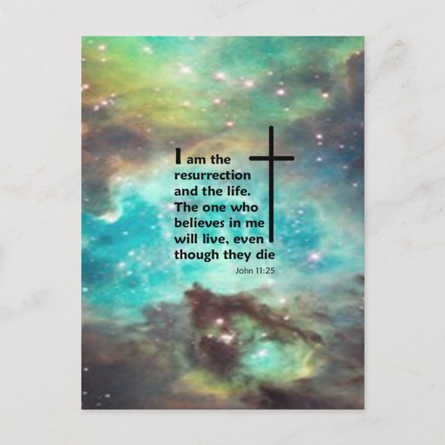 John 11:25 postcard (Front)