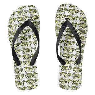 John 11:35 Bible Verse KJV Quote All-Over Jandals