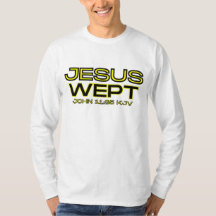 John 11:35 Bible Verse KJV Quote Men's Long Sleeve T-Shirt