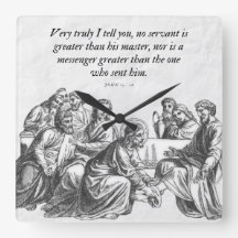 John 13:16 Christian Bible Jesus Wall Clock