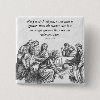 John 13:16 Jesus & 12 Disciples Christian Bible 15 Cm Square Badge