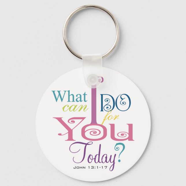 John 13:1-17 Wash Disciples Feet Scripture-Wear Key Ring (Front)