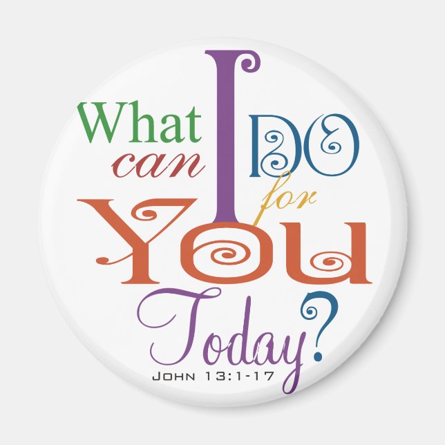 John 13:1-17 Wash Disciples Feet Scripture-Wear Magnet (Front)