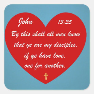 John 13:35 square sticker
