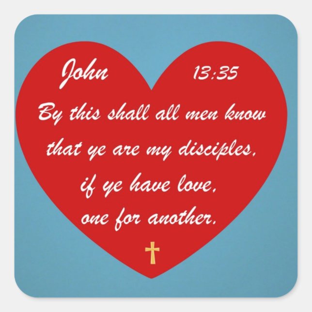 John 13:35 square sticker (Front)