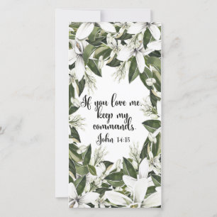 John 14:15, Watercolor Bible verse bookmark