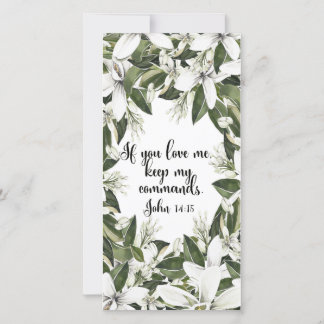 John 14:15, Watercolor Bible verse bookmark