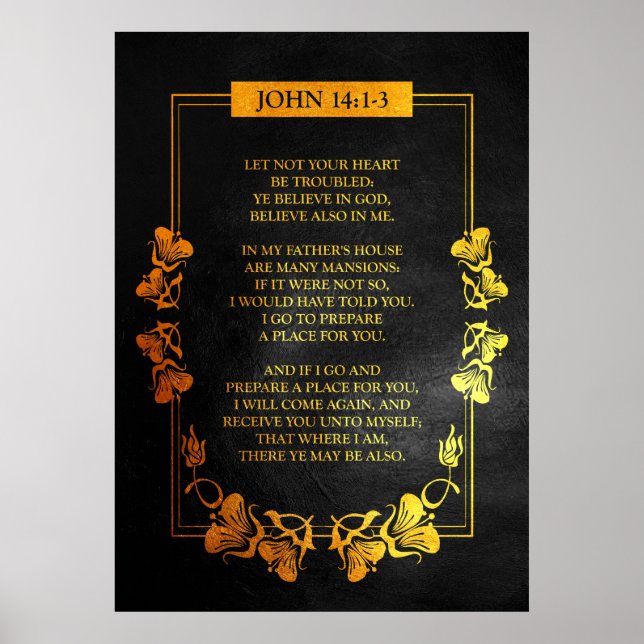John 14:1-3 Bible Verse Poster (Front)