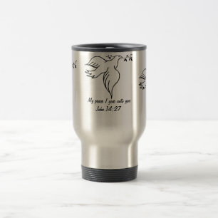 John 14:27 Bible verse Religion Christianity Dove Travel Mug