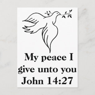 John 14:27 Christianity dove bird wings flight Postcard
