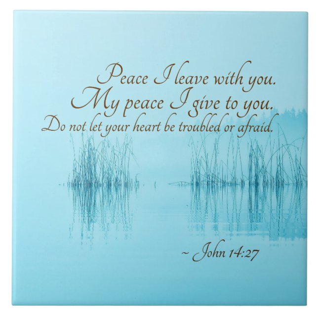 John 14:27 "Peace I leave with you" Bible Verse Tile (Front)