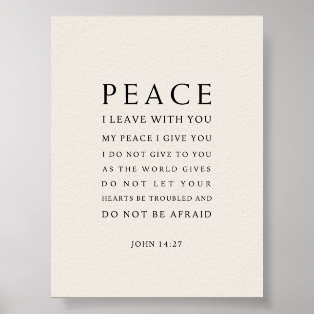 John 14:27 Peace I leave with you Poster (Front)