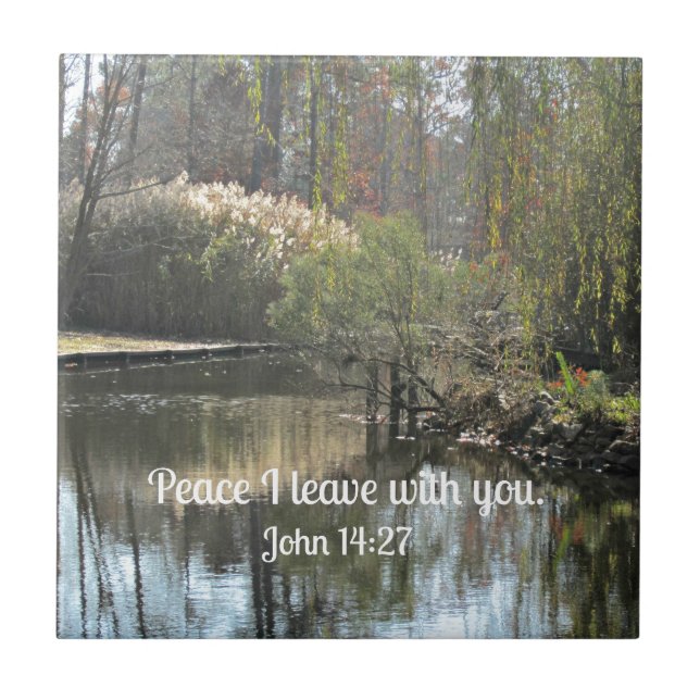 John 14:27 Peace I leave with you. Tile (Front)