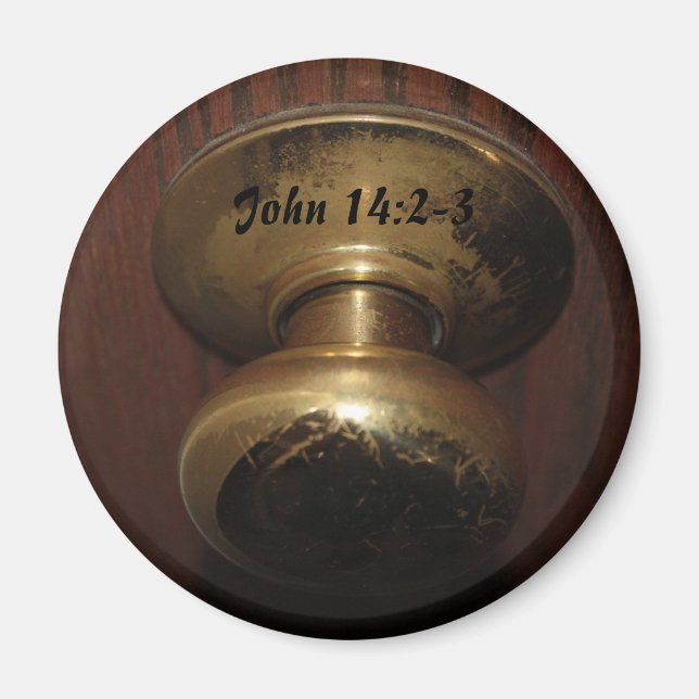 John 14:2-3 Doorknob Magnet (Front)