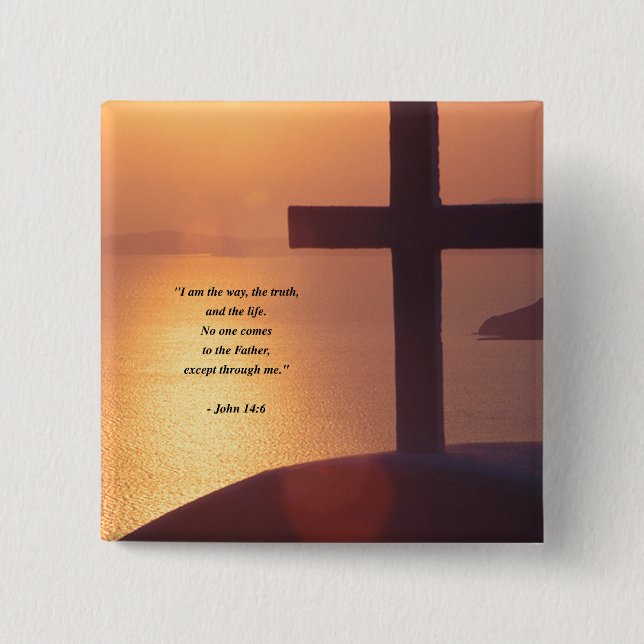 JOHN 14:6 15 CM SQUARE BADGE (Front)