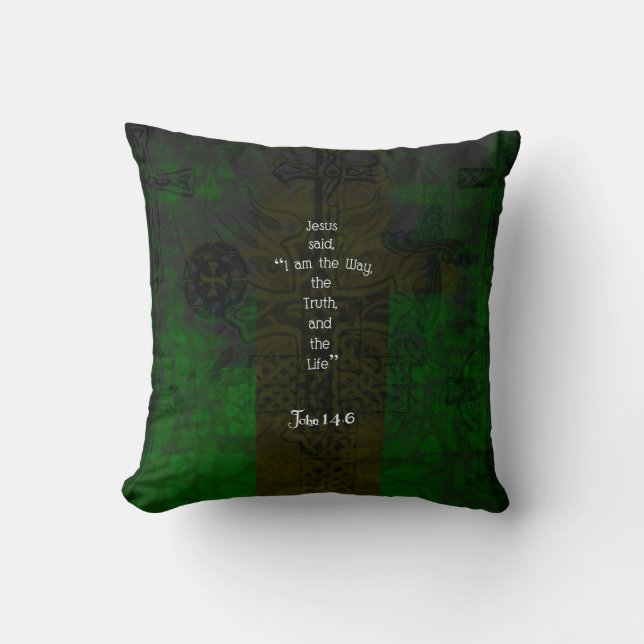 John 14:6 Bible Verse Inspirational Path Quote Cushion (Front)