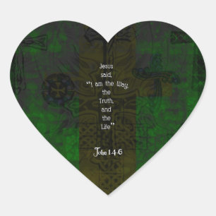 John 14:6 Bible Verse Inspirational Path Quote Heart Sticker