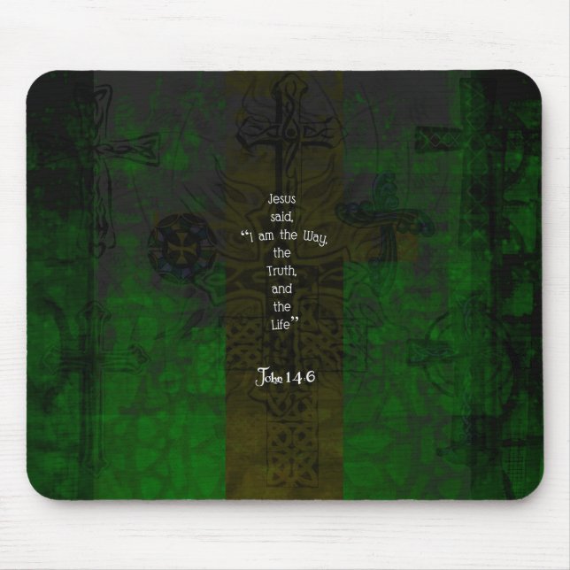 John 14:6 Bible Verse Inspirational Path Quote Mouse Pad (Front)