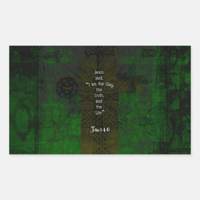 John 14:6 Bible Verse Inspirational Path Quote Rectangular Sticker (Front)