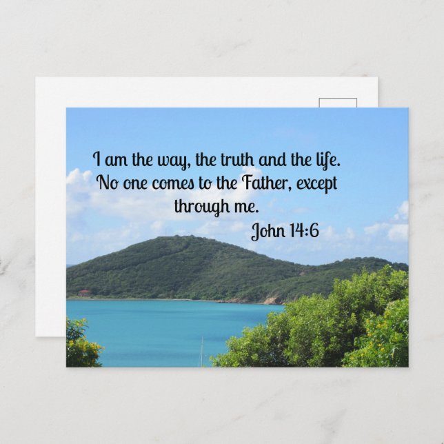 John 14:6 I am the way, the truth and the life.  Postcard (Front/Back)