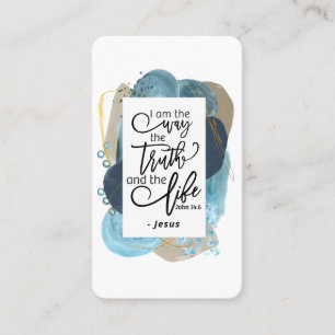 John 14:6 I Am the Way Truth Life Christian Bible Business Card