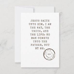 John 14:6 KJV Bible Verse Flat Greeting Card