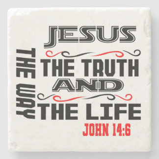 John 14:6 Pilla Pillar Candle Stone Coaster