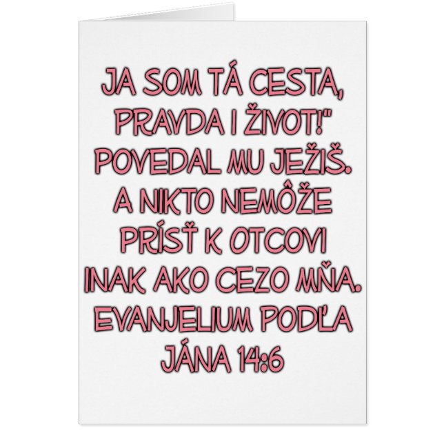 John 14:6 Slovak (Front)