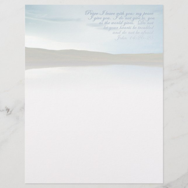 John 14 Peace Scripture Inspirational Custom Letterhead (Front)