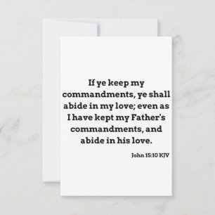 John 15:10 KJV Bible Verse Flat Greeting Card