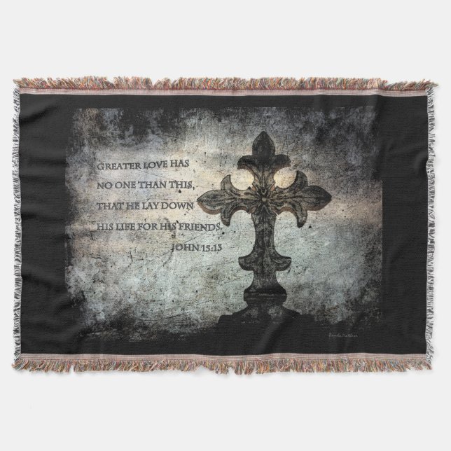 John 15:13 Scripture Throw Blanket (Front)